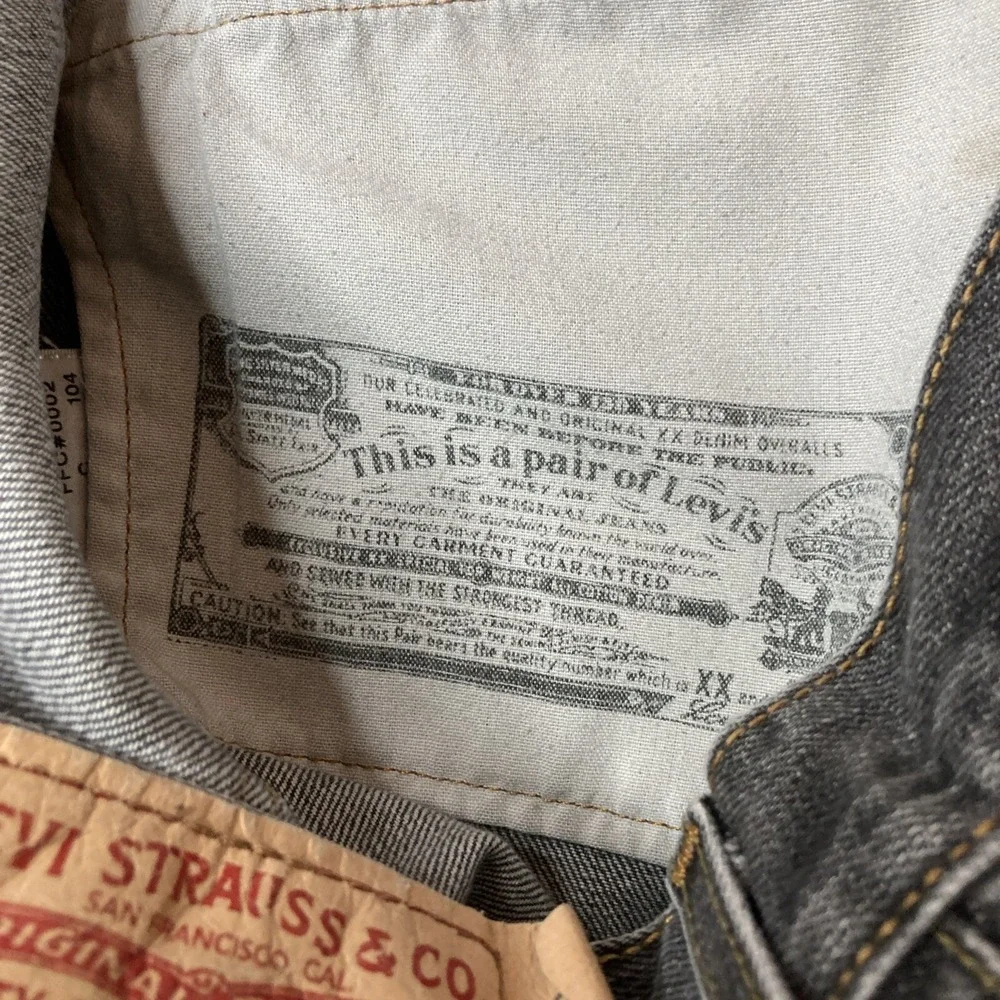 Vintage Levi's Original Button-Fly 501XX Jeans Men's 35 X 32 Black Straight Leg